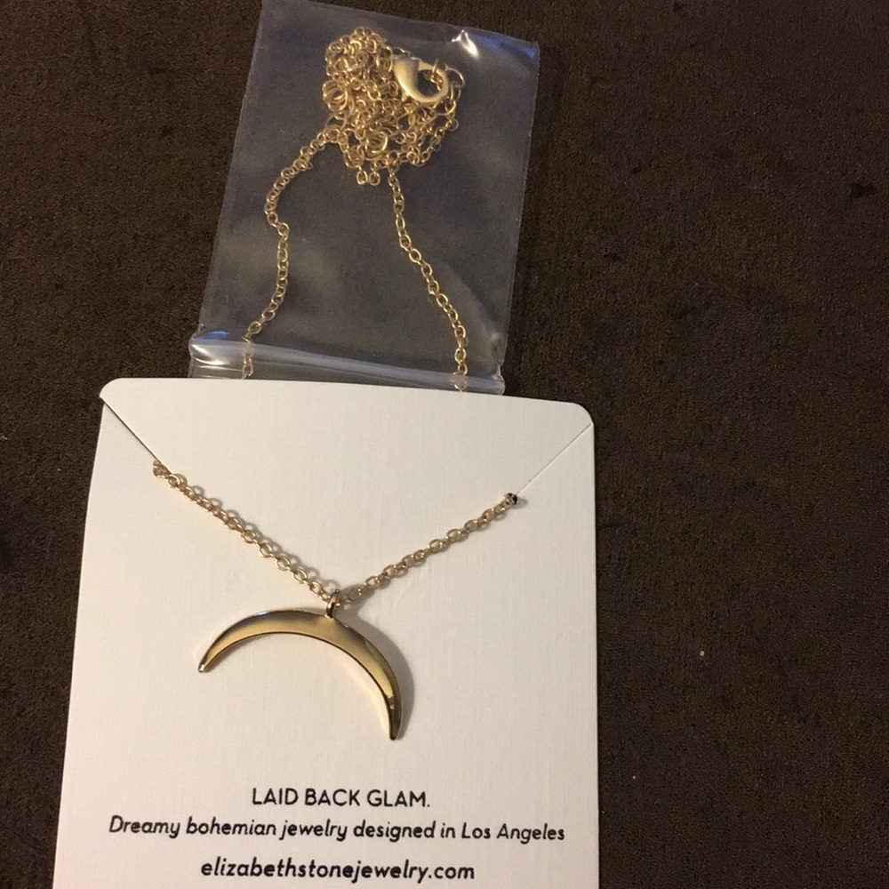 Elizabeth Stone Crescent 🌙 Necklace - Picture 3 of 3
